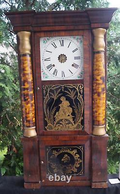 Antique 1830s 1840s EARLY Seth Thomas PILLARS Mantle Clock LYRE MOVEMENT