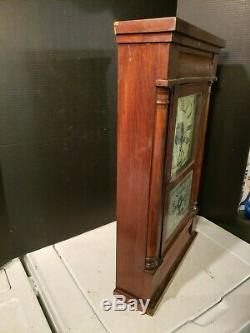 Antique 1850's Seth Thomas Column & Cornice Wood Shelf Clock Time & Strike