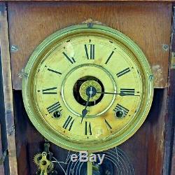 Antique 1860 Seth Thomas 8 Day Hour Chime Spring Mantel Clock Gothic Cathedral