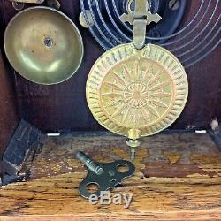 Antique 1860 Seth Thomas 8 Day Hour Chime Spring Mantel Clock Gothic Cathedral