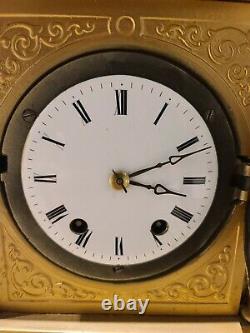 Antique 1872 Seth Thomas & Sons No. 4 Tucker Bronze Cast Metal Mantel Shelf Clock