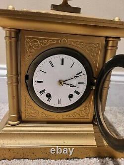 Antique 1872 Seth Thomas & Sons No. 4 Tucker Bronze Cast Metal Mantel Shelf Clock