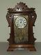 Antique 1875 Seth Thomas Walnut Victorian Parlor Clock With Brass Lyre Movement