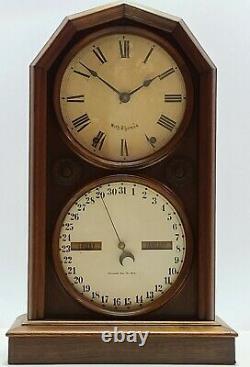 Antique 1876 SETH THOMAS Parlor Calendar No. 5 Double Dial Mantel Shelf Clock