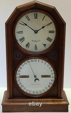 Antique 1876 SETH THOMAS Parlor Calendar No. 5 Double Dial Mantel Shelf Clock