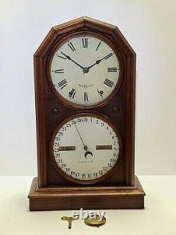 Antique 1876 SETH THOMAS Parlor Calendar No. 5 Double Dial Mantel Shelf Clock