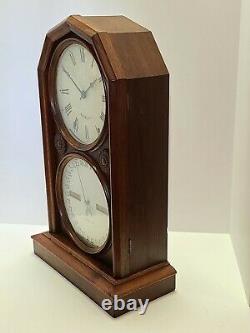 Antique 1876 SETH THOMAS Parlor Calendar No. 5 Double Dial Mantel Shelf Clock