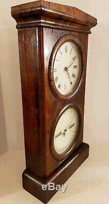 Antique 1879 SETH THOMAS No. 3 Parlor 8 Day Double Dial Rosewood Calendar Clock