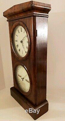 Antique 1879 SETH THOMAS No. 3 Parlor 8 Day Double Dial Rosewood Calendar Clock