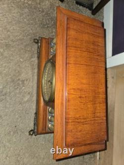 Antique 1880 SETH THOMAS Victorian Brown Adamantine Wood Grain Mantel Clock