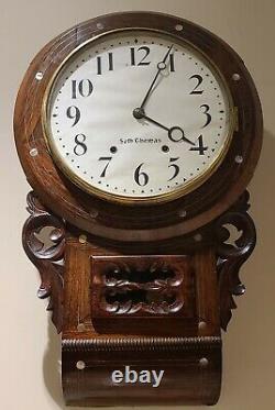 Antique 1880 SETH THOMAS Victorian Round Top Anglo American Regulator Wall Clock