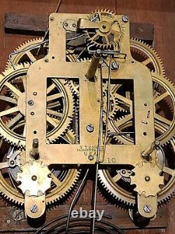 Antique 1880 SETH THOMAS Victorian Round Top Anglo American Regulator Wall Clock