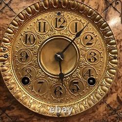 Antique 1880's Seth Thomas Adamantine Faux Marbled Mantel Clock Lion Head No Key