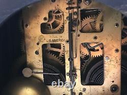 Antique 1880ish Seth Thomas Adamantine Mantle Clock WithKEY Brass & Faux Marble