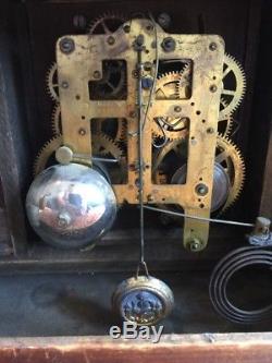 Antique 1880s Seth Thomas Adamantine Lion Head 8 Day Mantle Shelf Clock No Key