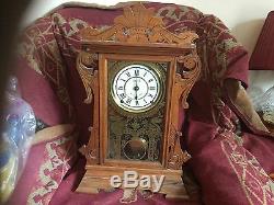 Antique 1886 August Dated Seth Thomas USA Large Mantle Clock Works Needs Attenti