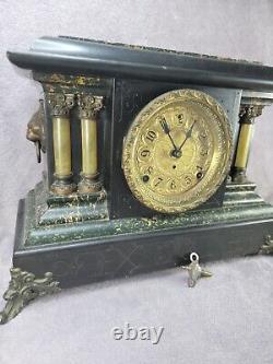 Antique 1887 Seth Thomas Adamantine Mantle Clock Very Good Original Condition