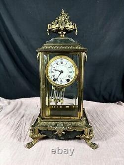 Antique 1900's Seth Thomas Brass Mantle Clock Fully Restored, 8 day Movement