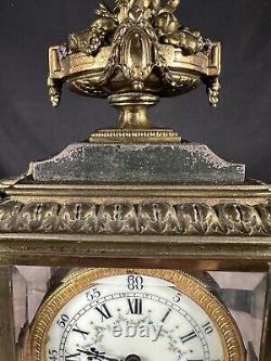 Antique 1900's Seth Thomas Brass Mantle Clock Fully Restored, 8 day Movement