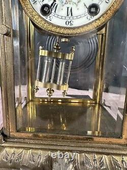 Antique 1900's Seth Thomas Brass Mantle Clock Fully Restored, 8 day Movement