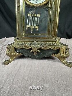 Antique 1900's Seth Thomas Brass Mantle Clock Fully Restored, 8 day Movement