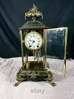 Antique 1900's Seth Thomas Brass Mantle Clock Fully Restored, 8 day Movement