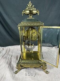 Antique 1900's Seth Thomas Brass Mantle Clock Fully Restored, 8 day Movement