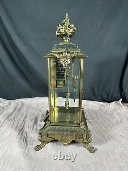 Antique 1900's Seth Thomas Brass Mantle Clock Fully Restored, 8 day Movement