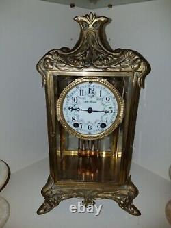 Antique 1904 Empire No. 12 Seth Thomas Crystal Regulator Clock