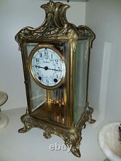 Antique 1904 Empire No. 12 Seth Thomas Crystal Regulator Clock