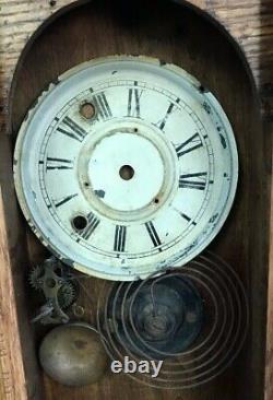 Antique 1904 Seth Thomas Gingerbread Oak Wood Clock Case w Parts Only