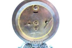 Antique 1909 SETH THOMAS LONG ALARM Windup Clock with Ornate Victorian Metal Case