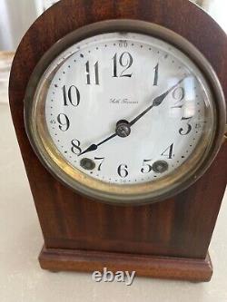 Antique 1910s Seth Thomas Chime Mantel Clock mahogany case. Good working order
