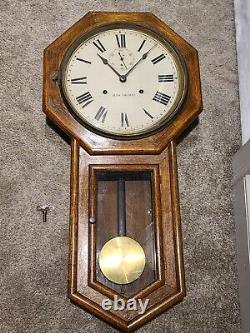 Antique 1913 SETH THOMAS World Octagon Long Drop 30 Day Regulator Wall Clock