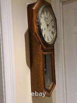 Antique 1913 SETH THOMAS World Octagon Long Drop 30 Day Regulator Wall Clock