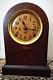 Antique 1915 Seth Thomas Mantle Brass 89ad Clock 12.5 Inlaid Mahogany Vintage