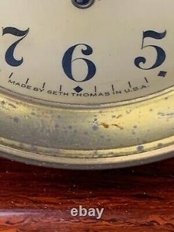 Antique 1915 Seth Thomas Wooden Celluloid Adamantine Chimes Mantel Clock, 693