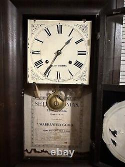 Antique 1918 Seth Thomas Clock Wall Mantle Mahogany Wood Model # 785