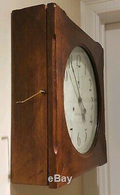 Antique 1920 SETH THOMAS 30 Day OFFICE #11 Oak Gallery Regulator Wall Clock 86T