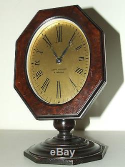 Antique 1920's SETH THOMAS Art Deco Mahogany Octagon Pedestal Base Desk Clock