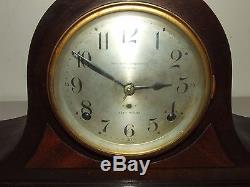 Antique 1920's SETH THOMAS Deco Mahogany Tambour Mantel Shelf Clock 89 Movement