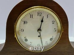 Antique 1920's SETH THOMAS Mahogany Art Deco Tambour Humpback Mantel Shelf Clock