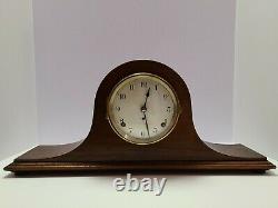 Antique 1920's SETH THOMAS Mahogany Art Deco Tambour Humpback Mantel Shelf Clock