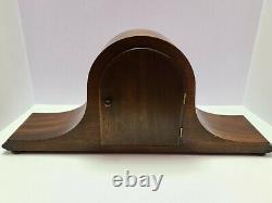 Antique 1920's SETH THOMAS Mahogany Art Deco Tambour Humpback Mantel Shelf Clock