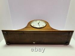 Antique 1920's SETH THOMAS Mahogany Art Deco Tambour Humpback Mantel Shelf Clock