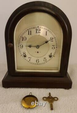 Antique 1920s SETH THOMAS Time & Strike Mahogany Beehive Mantel Shelf Clock 89AL