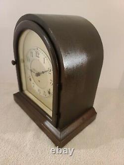 Antique 1920s SETH THOMAS Time & Strike Mahogany Beehive Mantel Shelf Clock 89AL