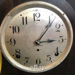 Antique 1930s SETH THOMAS Wood Key Wound Pendulum Shelf Mantle Clock Vintage