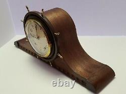 Antique 1939 SETH THOMAS Deco Nautical'Ships Wheel' Tambour Mantel Shelf Clock