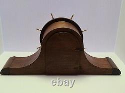 Antique 1939 SETH THOMAS Deco Nautical'Ships Wheel' Tambour Mantel Shelf Clock